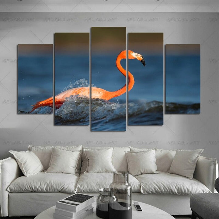 5 Paneler "Fargerik Dyremotiv"-Veggkunst Modulerte Bilder Plakat | Skanto