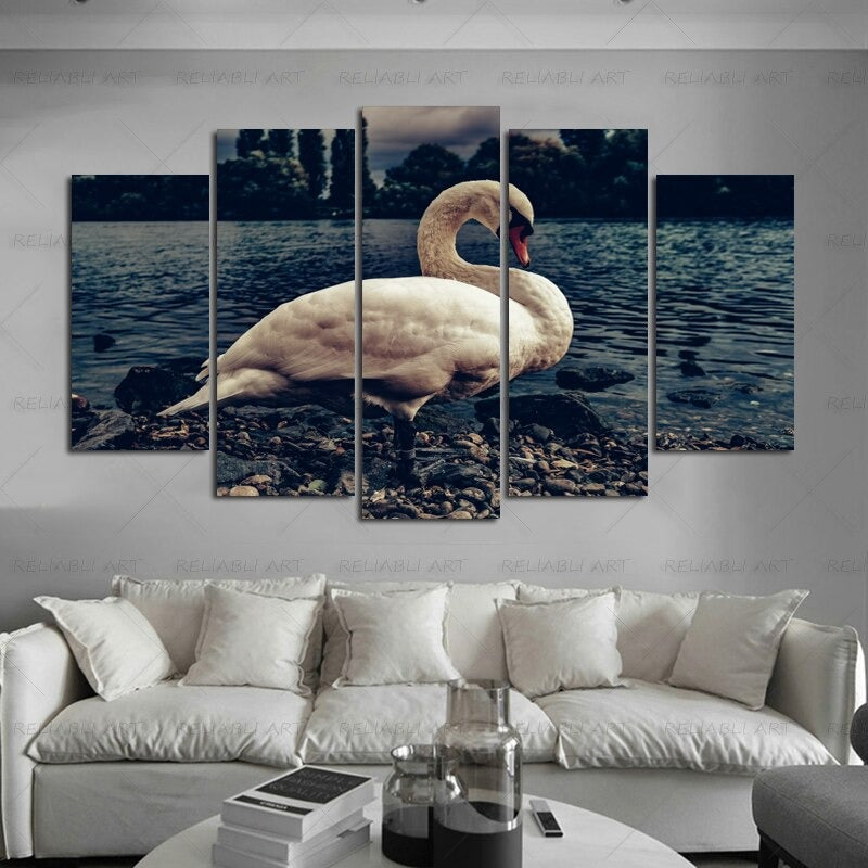 5 Paneler "Fargerik Dyremotiv"-Veggkunst Modulerte Bilder Plakat | Skanto