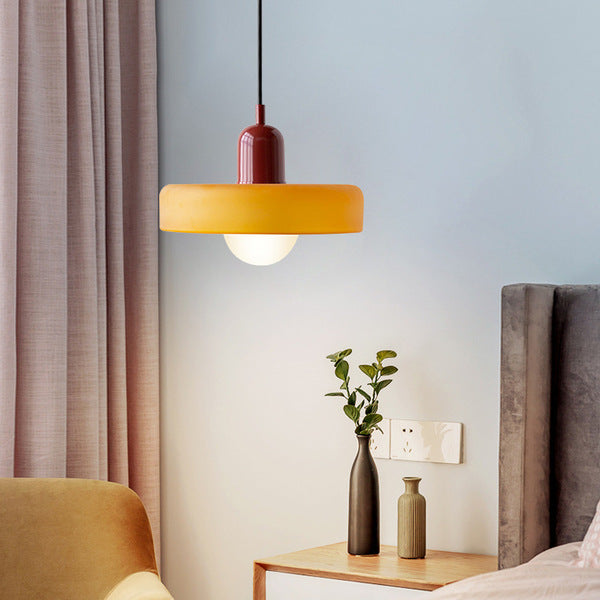 Skanto | Pendellampe laget av farget glass | Elegant hengelampe i Bauhaus-stil | Designlampe for stue og spisestue