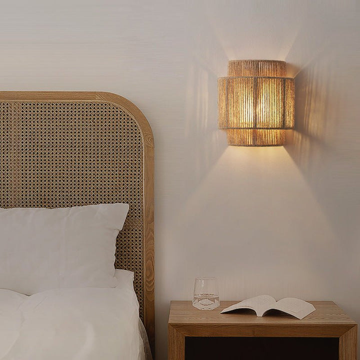 Skanto | HempLume - Vintage LED lampe - Bohemsk kurv - Naturlig preg