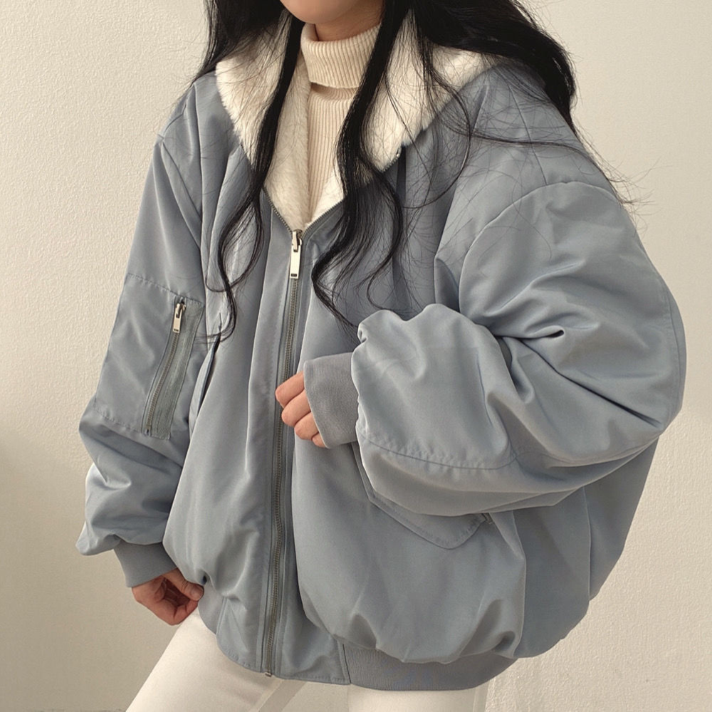 Skanto | Reversibel Fleece Damejakke – Varm Lett Vinterjakke med hette