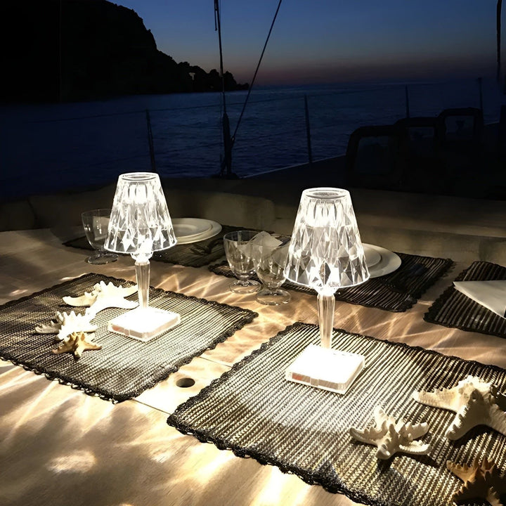 Diamond Glow – Trådløs USB-nattlampe med krystallglans