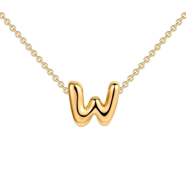 Skanto | Dainty Bubble Letter Initial Necklace