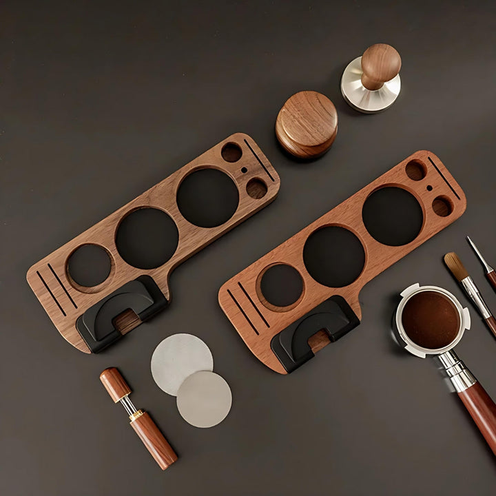 Skanto | Valnøtt Espresso Tamper Stasjon Kaffe Bar Stativ