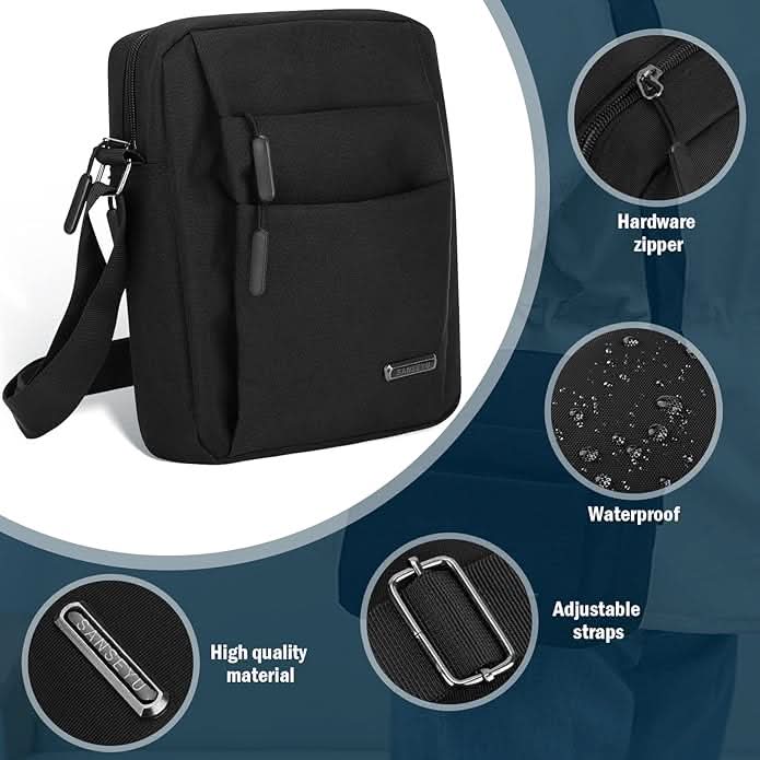 Wasserdichte Herren-Schultertasche mit Diebstahlschutz