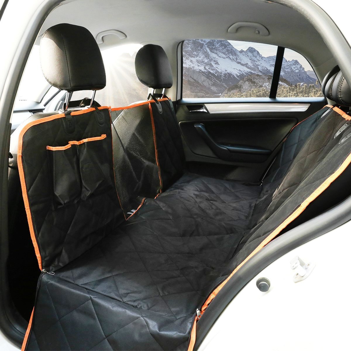 Norvo | Vanntett quiltet skli-fri kjæledyr hund bilsete deksel / Baksetedekning for bil