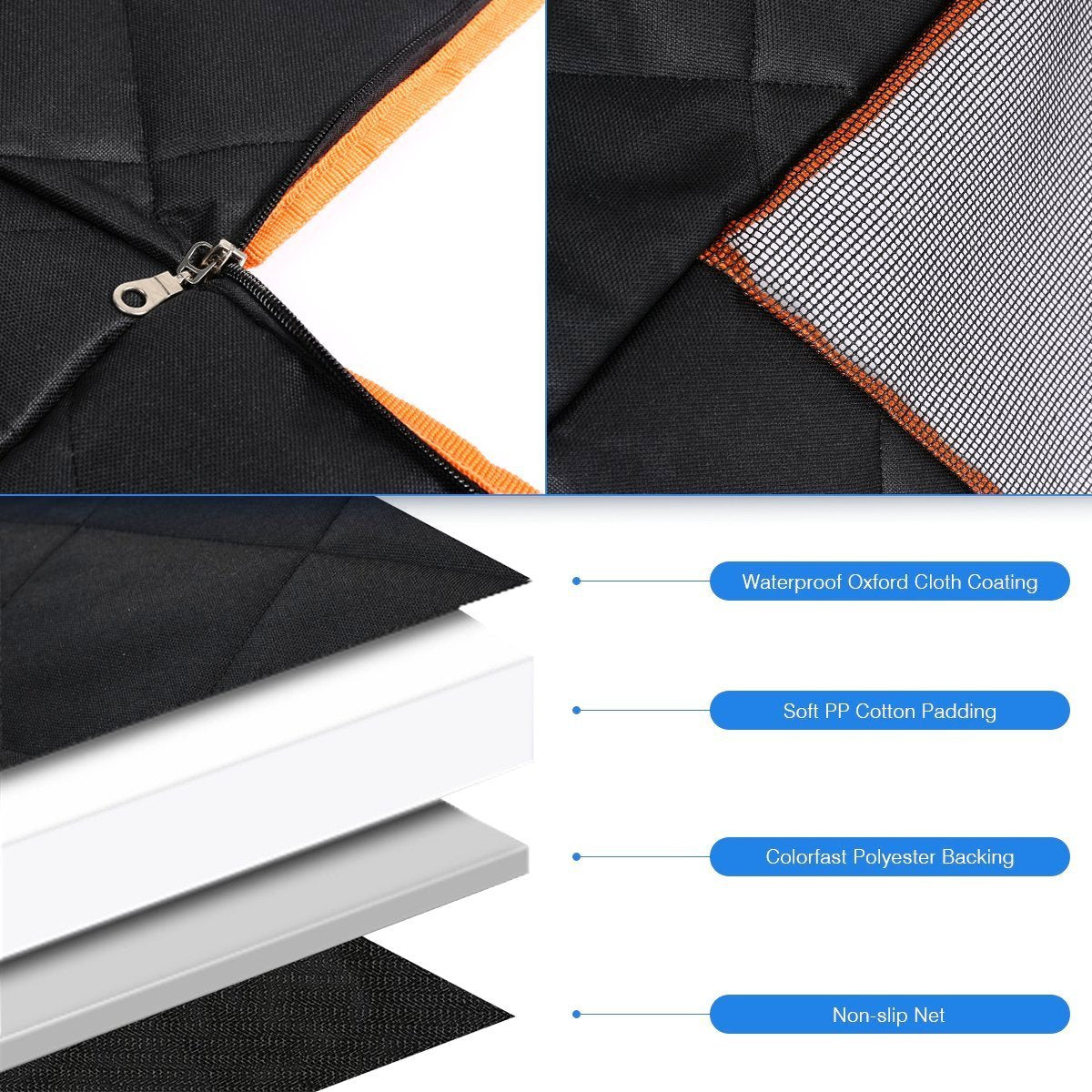 Norvo | Vanntett quiltet skli-fri kjæledyr hund bilsete deksel / Baksetedekning for bil