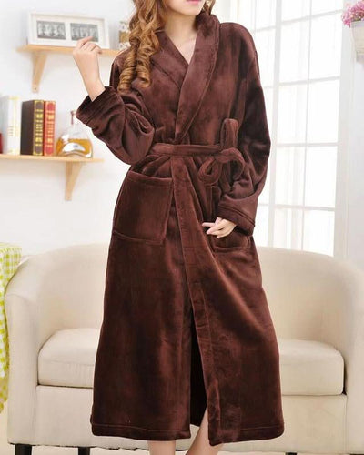 Skanto | Lang Premium Fleece Badekåpe for Kvinner