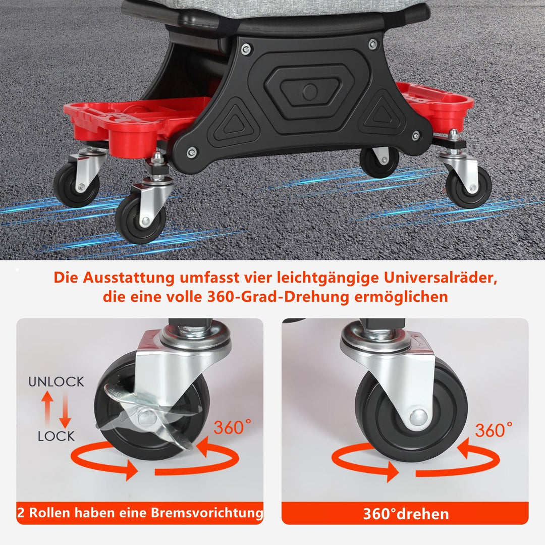Workshop stool rullestol med lagringsboks | Skanto