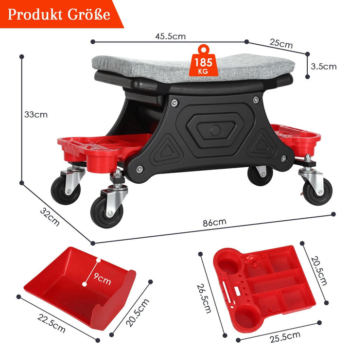 Workshop stool rullestol med lagringsboks | Skanto