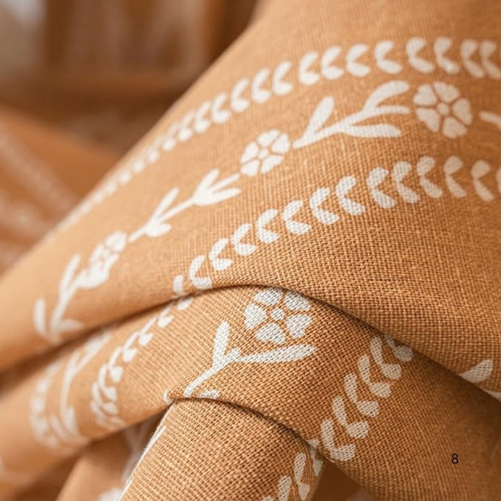 Skanto | Weat mønster beige frynse gardin