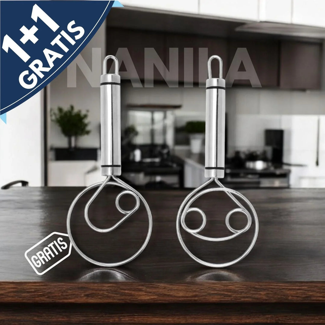 Skanto | Robust Rustfritt Stål Dansk Deigvisp – Holdbart, Ergonomisk Design for Allsidig Baking & Matlaging