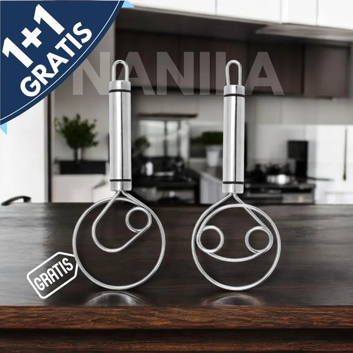 Skanto | Robust Rustfritt Stål Dansk Deigvisp – Holdbart, Ergonomisk Design for Allsidig Baking & Matlaging