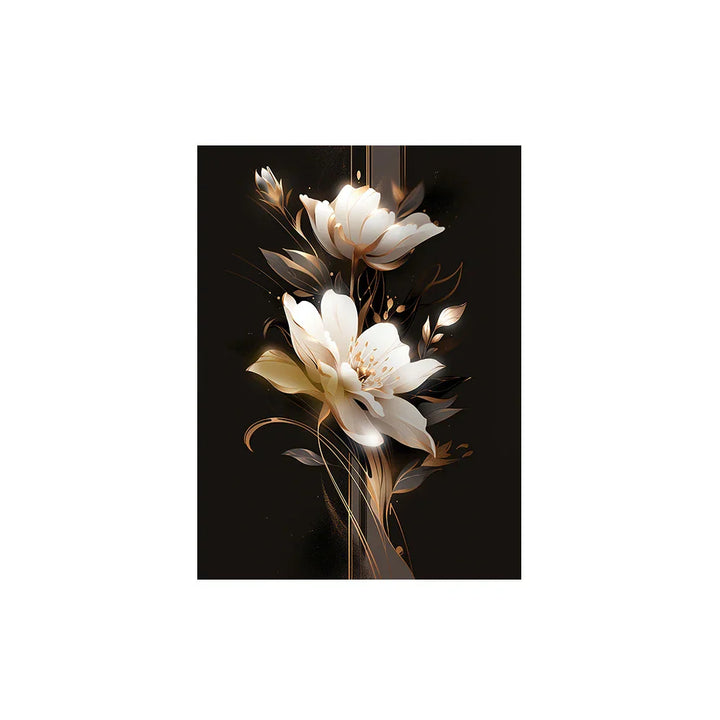 Hvit blomsterblad veggkunst Fin kunstlerrettrykk Moderne botanikk Blomsterbilder For stue Soverom Hotellrom Kunstdekor | Skanto