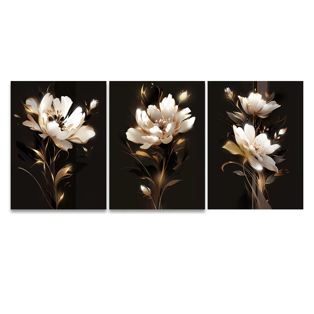 Hvit blomsterblad veggkunst Fin kunstlerrettrykk Moderne botanikk Blomsterbilder For stue Soverom Hotellrom Kunstdekor | Skanto