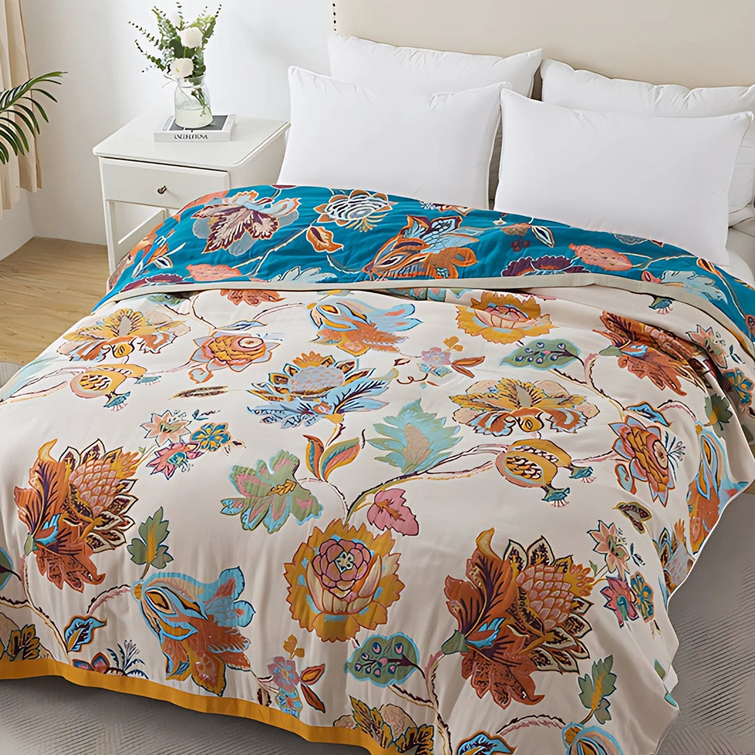 Skanto | Wildbloom Reversibel Flora Bomullspledd