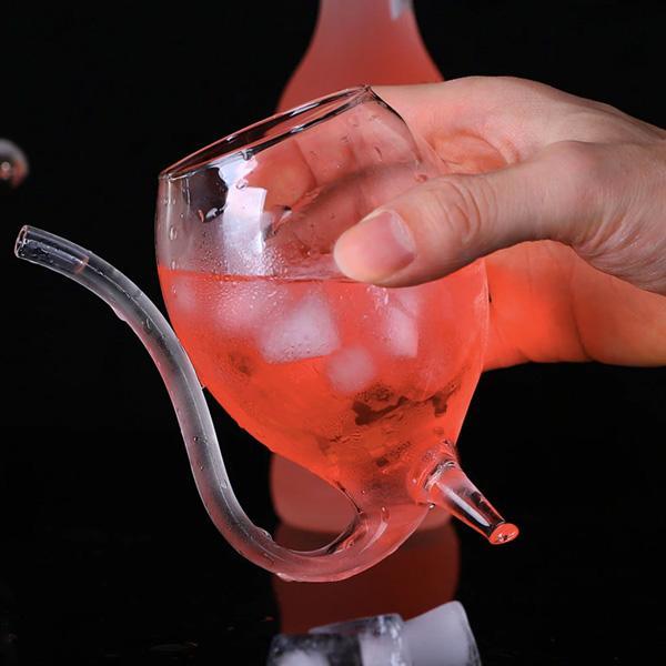 Vin Glass med innebygd sugerør | Skanto