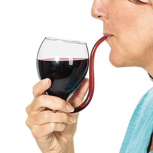 Vin Glass med innebygd sugerør | Skanto