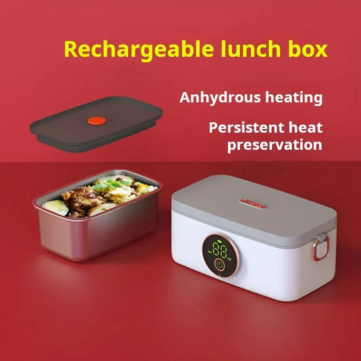Skanto | HeatMate Pro – Trådløs oppvarmet matboks med batteri & 5 varmeinnstillinger (1000 ml rustfritt stål)