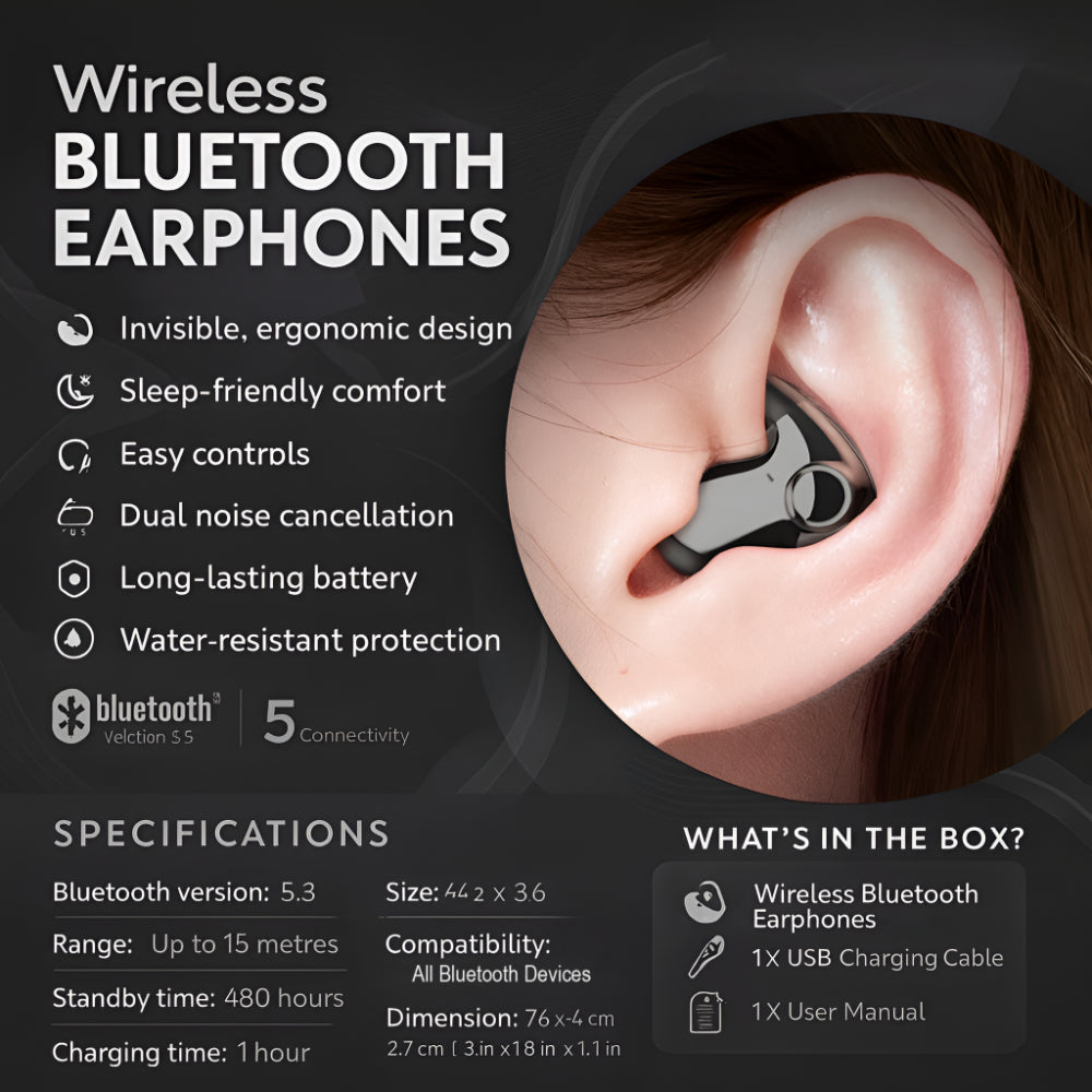 Skanto | Trådløse Bluetooth Ørepropper med Støydempende Øreknopper In Ear