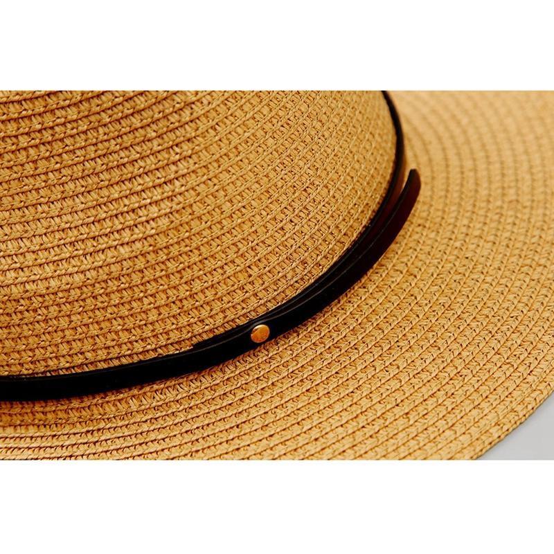 Skanto | Kvinne Wide Brim Straw Panama Roll Up Hat