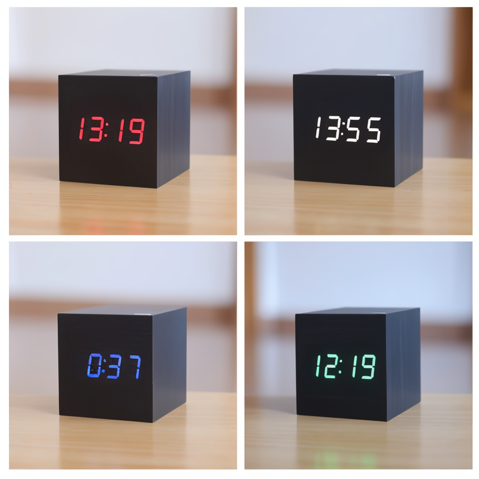 Skanto | Elegant Digital LED Klokke i Tre