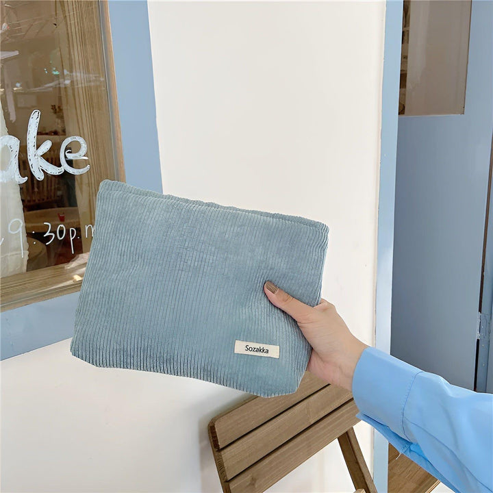 CorduroyGlam Bag - Cord Romslig Organiseringsveske for Kosmetikk | Skanto