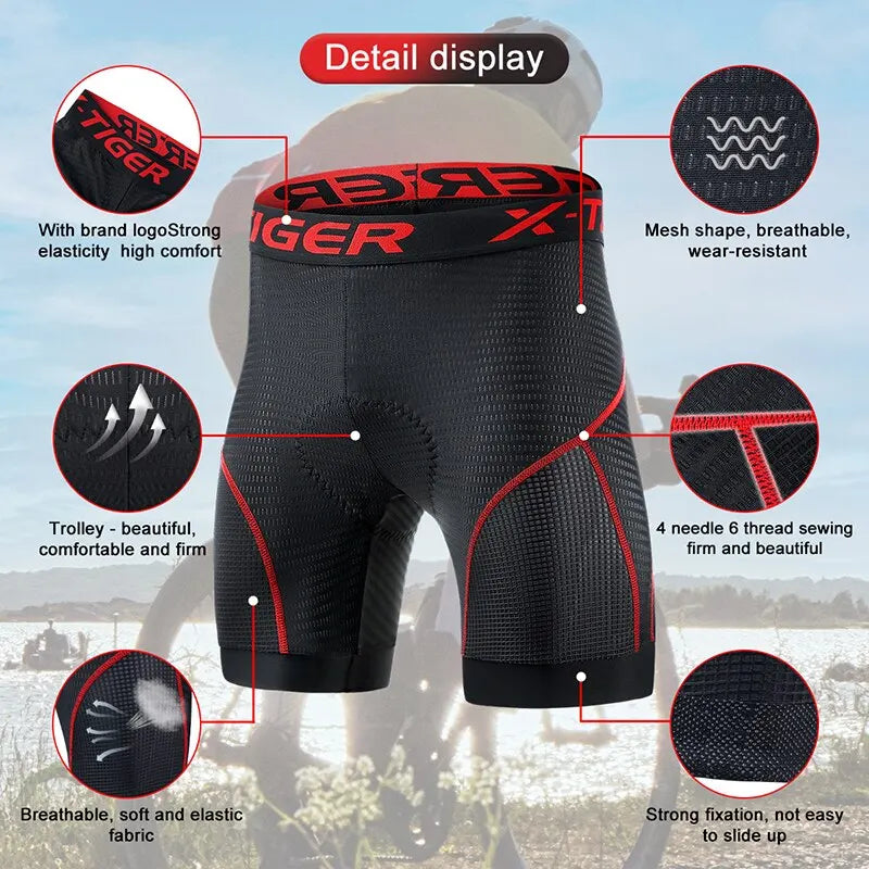 Skanto | Pustende Mesh Sykling Shorts med Gel Polstring | Støtsikre Sykling Shorts for Menn