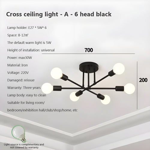 Kreativ LED Henge Lampe – Vintage Antikk Gull Kandelaber for Stue & Spisestue | Skanto