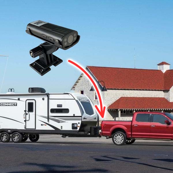 Trådløs reverseringshengerkamera - Vanntett, vidvinkel og enkel montering for campingvogn, bil og hjem Skanto