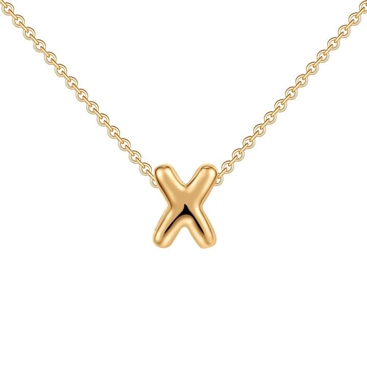 Skanto | Dainty Bubble Letter Initial Necklace