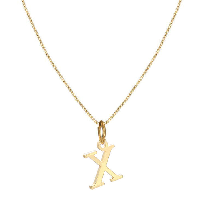 Skanto | 14k Minimal Serif Initial Halskjede