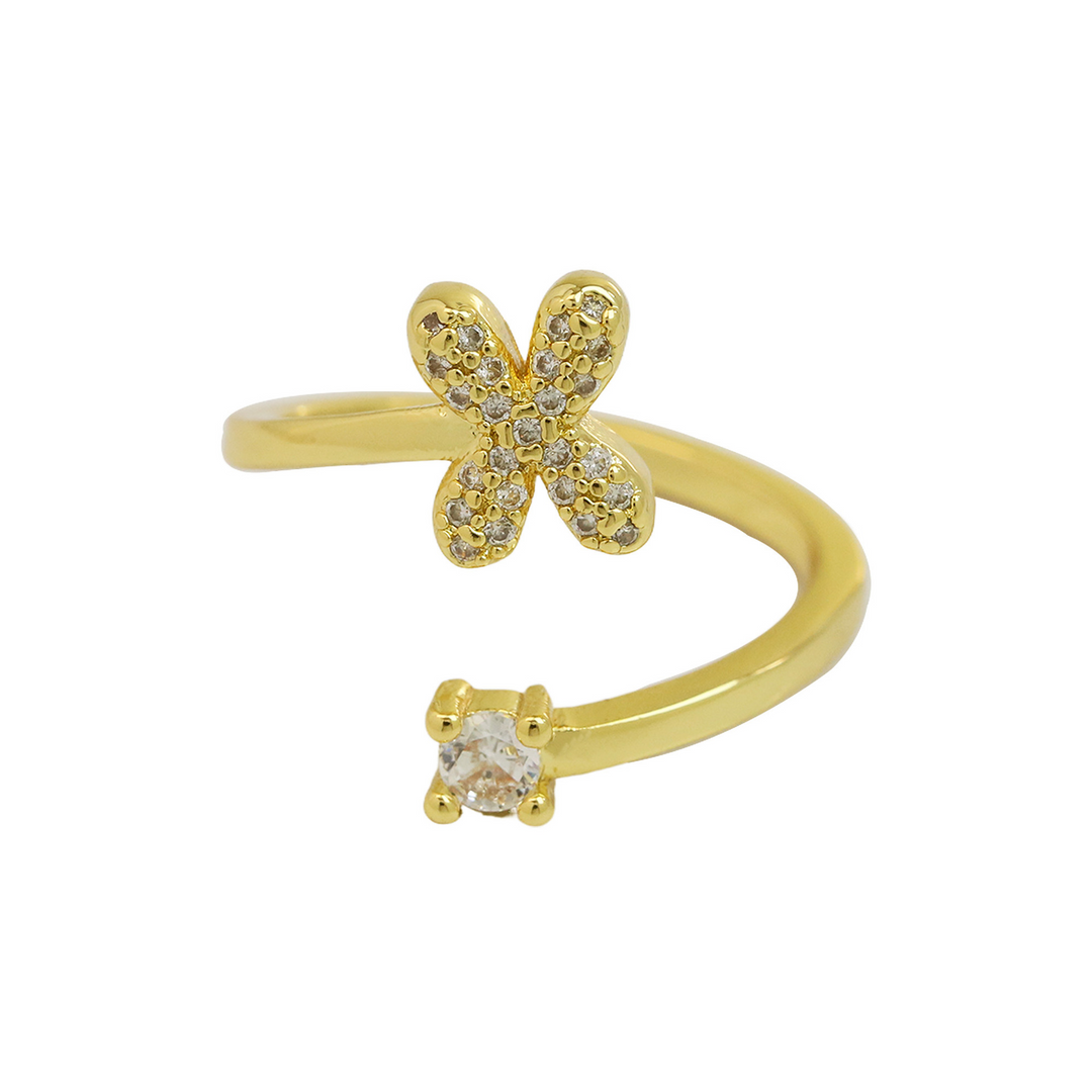 Skanto | Delikat Boble Diamant Innpakning Initial Ring