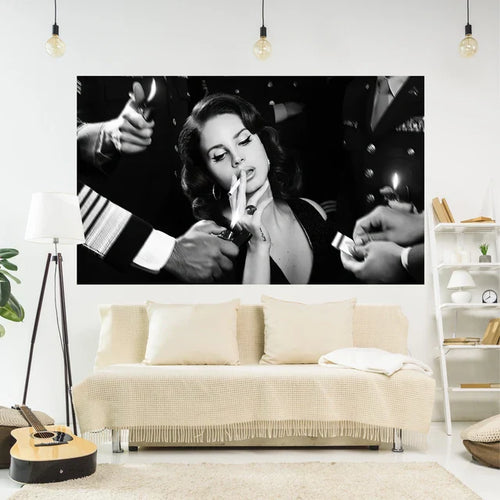 Skanto | Lana Del Rey Plakat Tapestry Veggdekorasjon - Røyker - Estetisk Soverom eller Hjem Dekorasjon