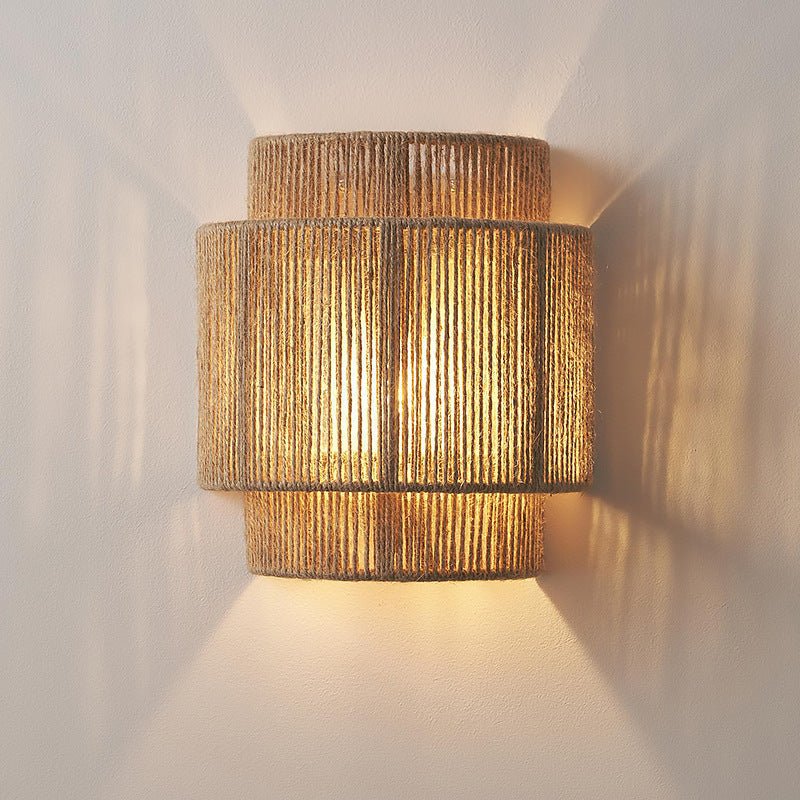 Skanto | HempLume - Vintage LED lampe - Bohemsk kurv - Naturlig preg