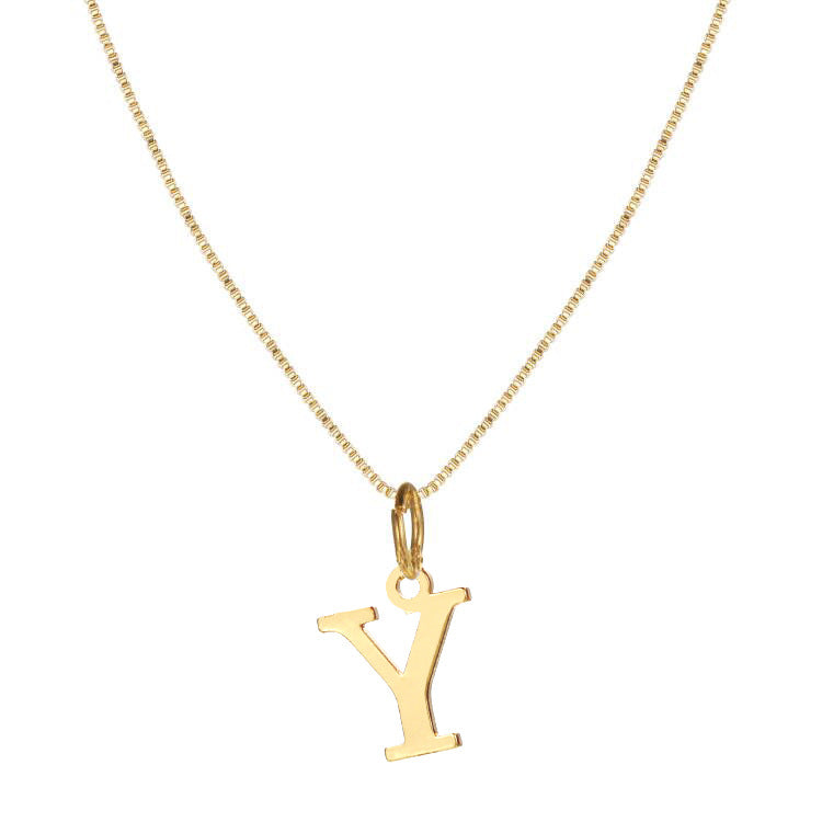 Skanto | 14k Minimal Serif Initial Halskjede