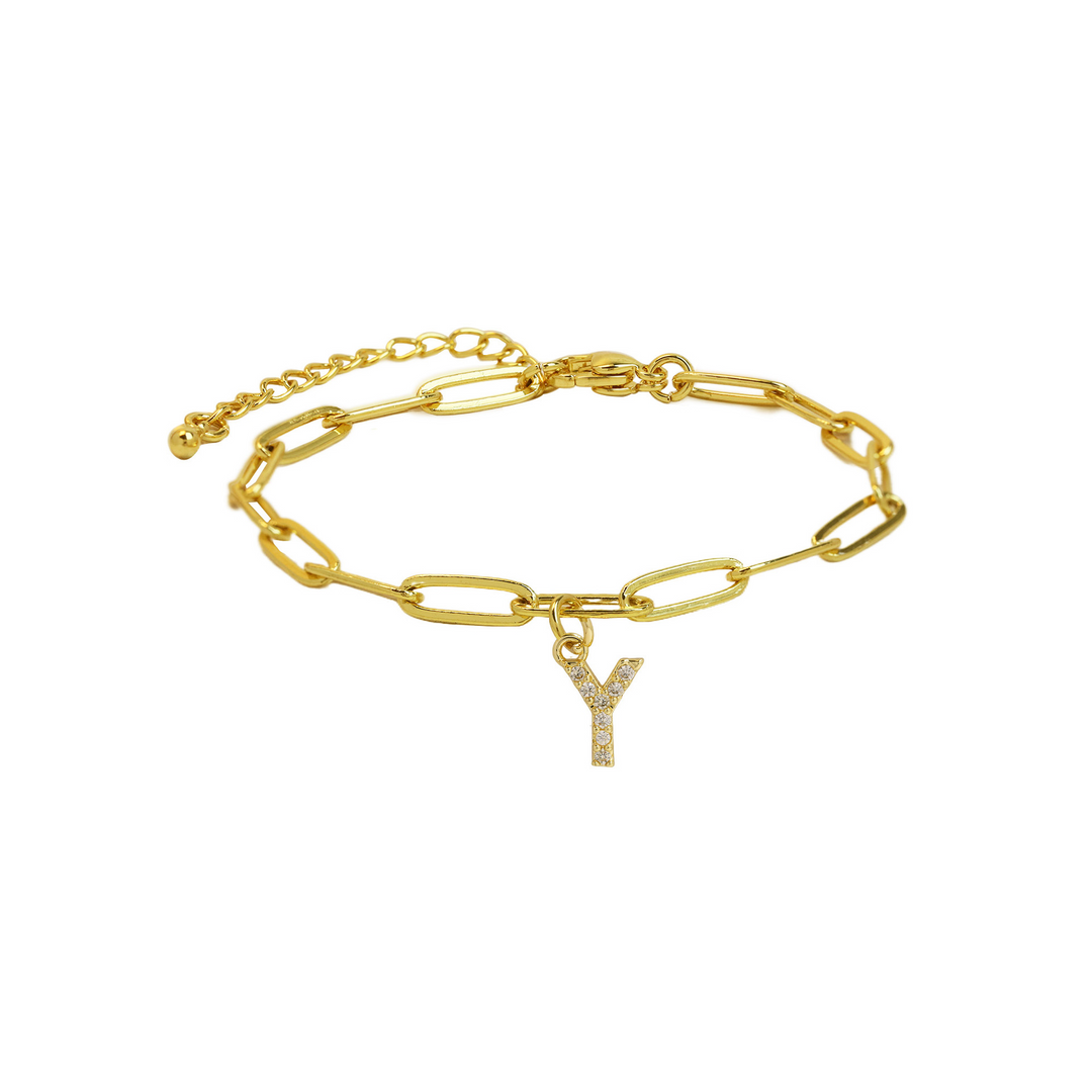Skanto | Delikat papirklips bokstavinitial armbånd