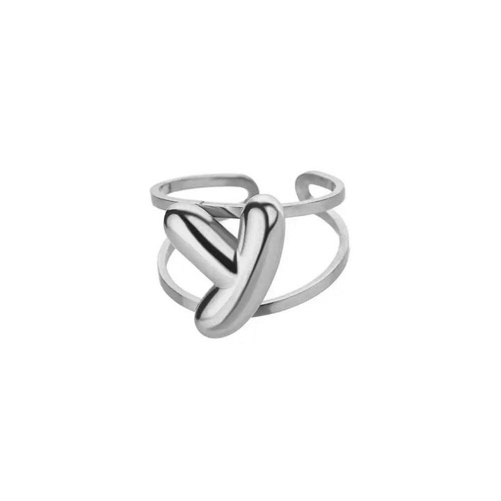 Skanto | Justerbar Åpen Bånd Boblebokstav Initial Ring