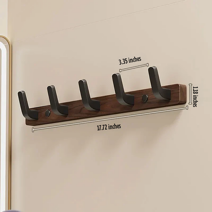 Skanto | Minimalist Veggmontert Klesknagg med Tre & Metall Kleshenger