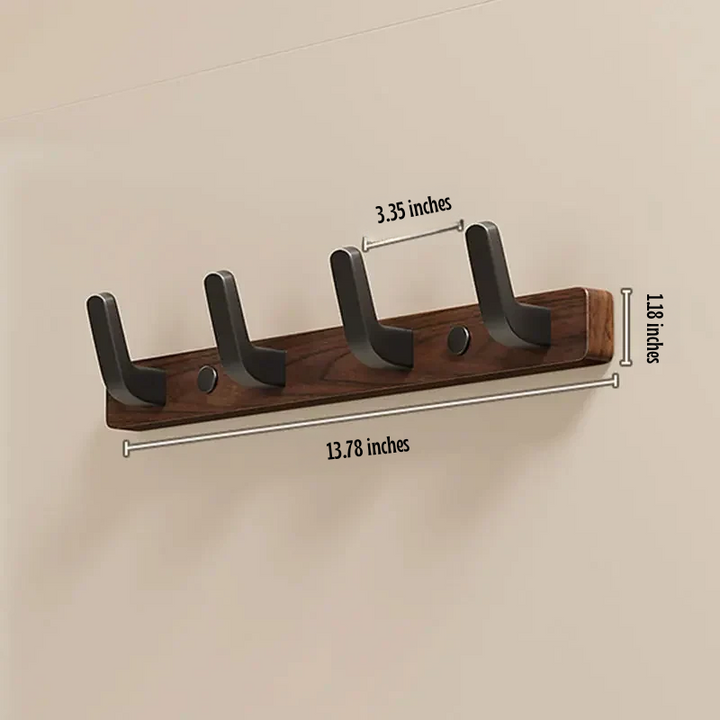 Skanto | Minimalist Veggmontert Klesknagg med Tre & Metall Kleshenger