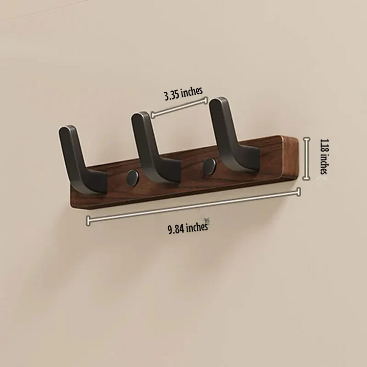 Skanto | Minimalist Veggmontert Klesknagg med Tre & Metall Kleshenger