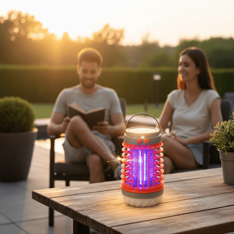 2-i-1 Solar-Mückenvernichterlampe & Außenlaterne