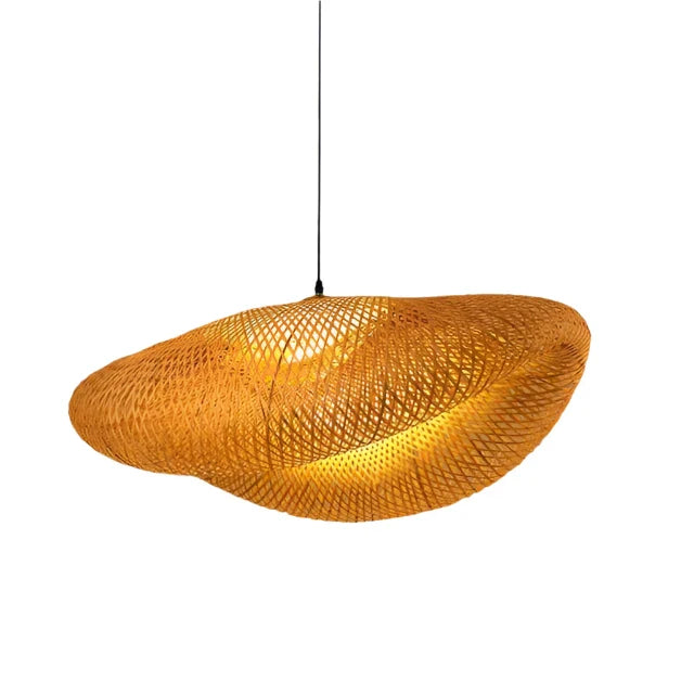 Rattan Kronelys | Håndlagd Boho Pendellampe for Stue & Stue | Skanto