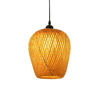Rattan Kronelys | Håndlagd Boho Pendellampe for Stue & Stue | Skanto