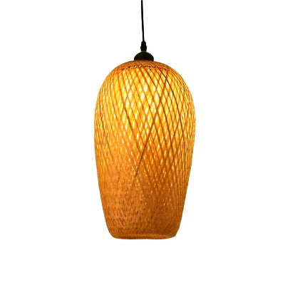 Rattan Kronelys | Håndlagd Boho Pendellampe for Stue & Stue | Skanto