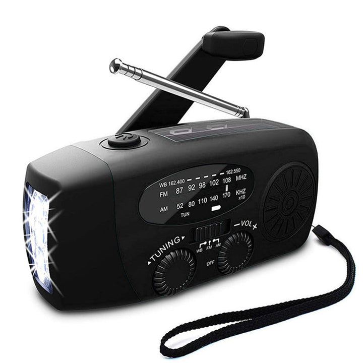 Skanto | Selvdrevet Nødradio – Håndveiv, Solenergi, Lommelykt & Powerbank – FM/AM Radio, Essensiell for Katastrofer og Nødsituasjoner