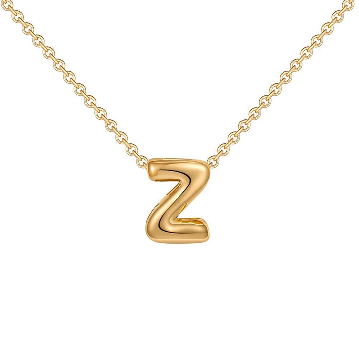 Skanto | Dainty Bubble Letter Initial Necklace