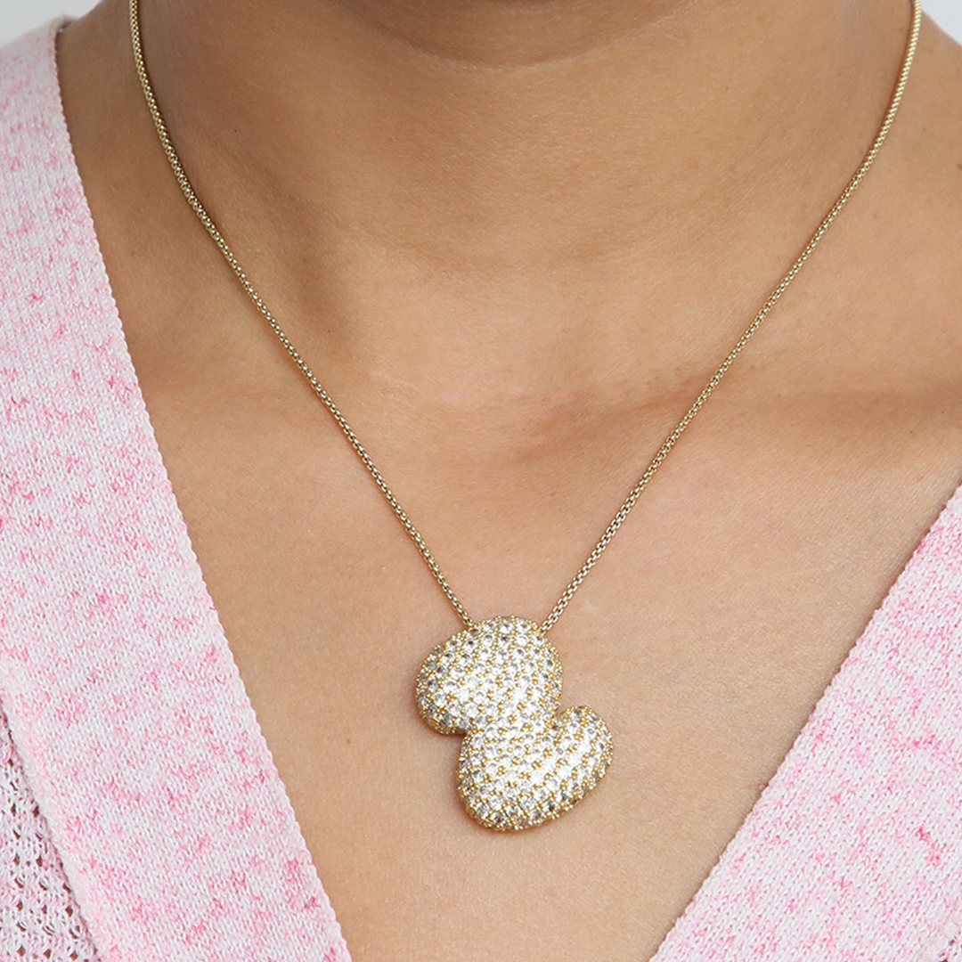 Skanto | Chunky Bubble Diamond Dazzle Initial Halskjeder