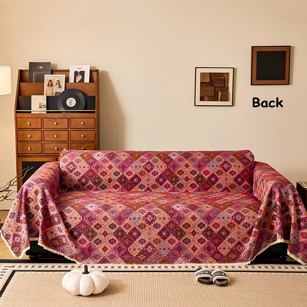 Skanto | Zahara Geometrisk Tribal Kilim Sofatrekk