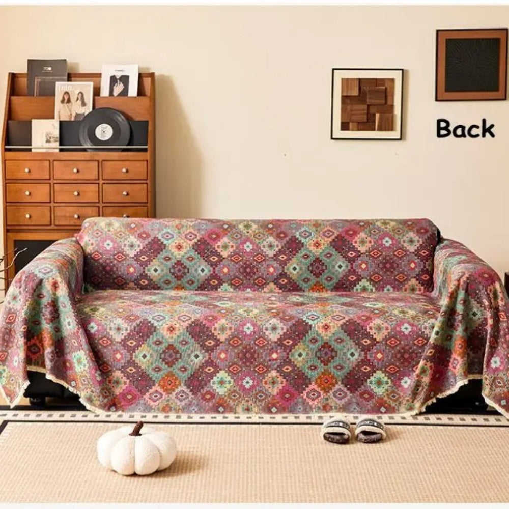Skanto | Zahara Geometrisk Tribal Kilim Sofatrekk